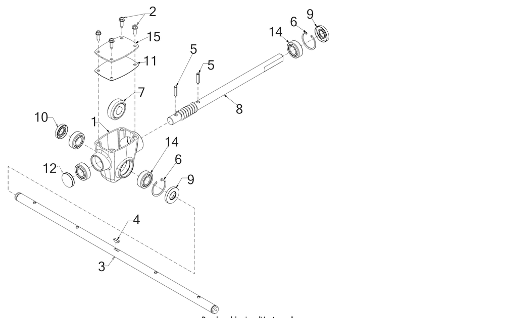 Auger Gearbox Diagram and Parts List for 2X26-INCHHP (31AM5CVS710)(2017) Cub Cadet Snow Blower
